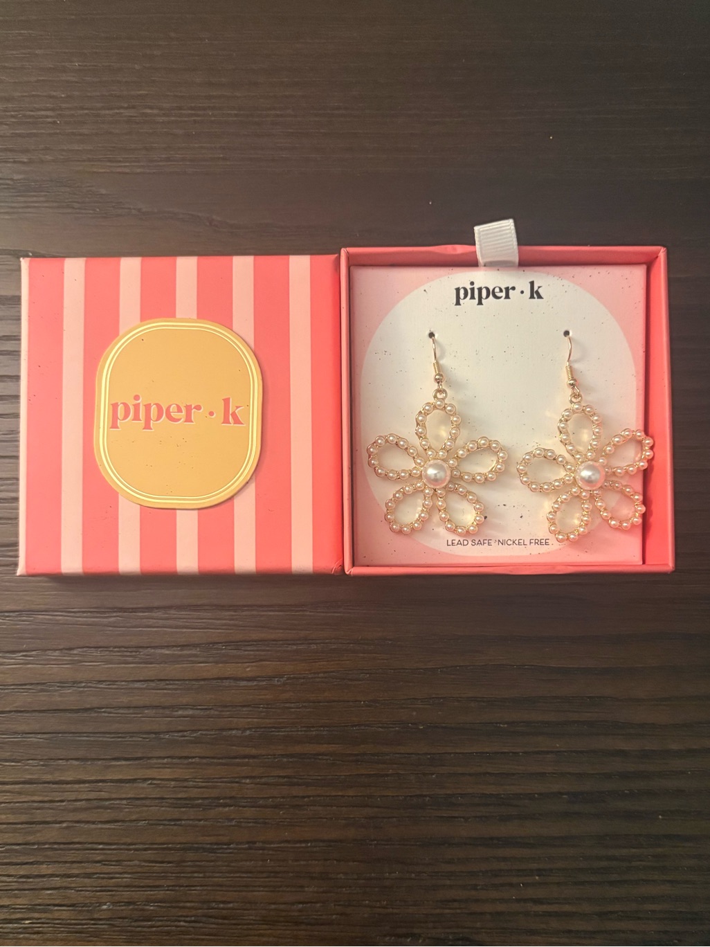 New Piper K Pearl Flower Drop Earrings